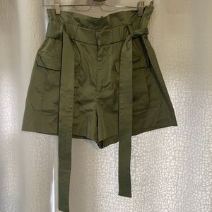 Zara high waisted shorts w/tie at waist